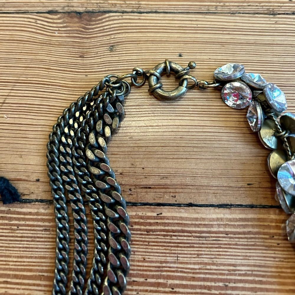 Madewell crystal, curb chain asymmetrical necklace. - Picture 6 of 10